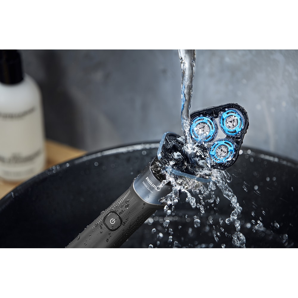 Aparat de ras PHILIPS Seria 5000 X5006/00, Wet&Dry, autonomie 50 minute, 3 elemente de taiere, negru-albastru