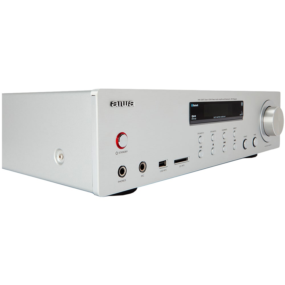 Amplificator stereo AIWA AMU-120BT/SL, 120W, Bluetooth, argintiu