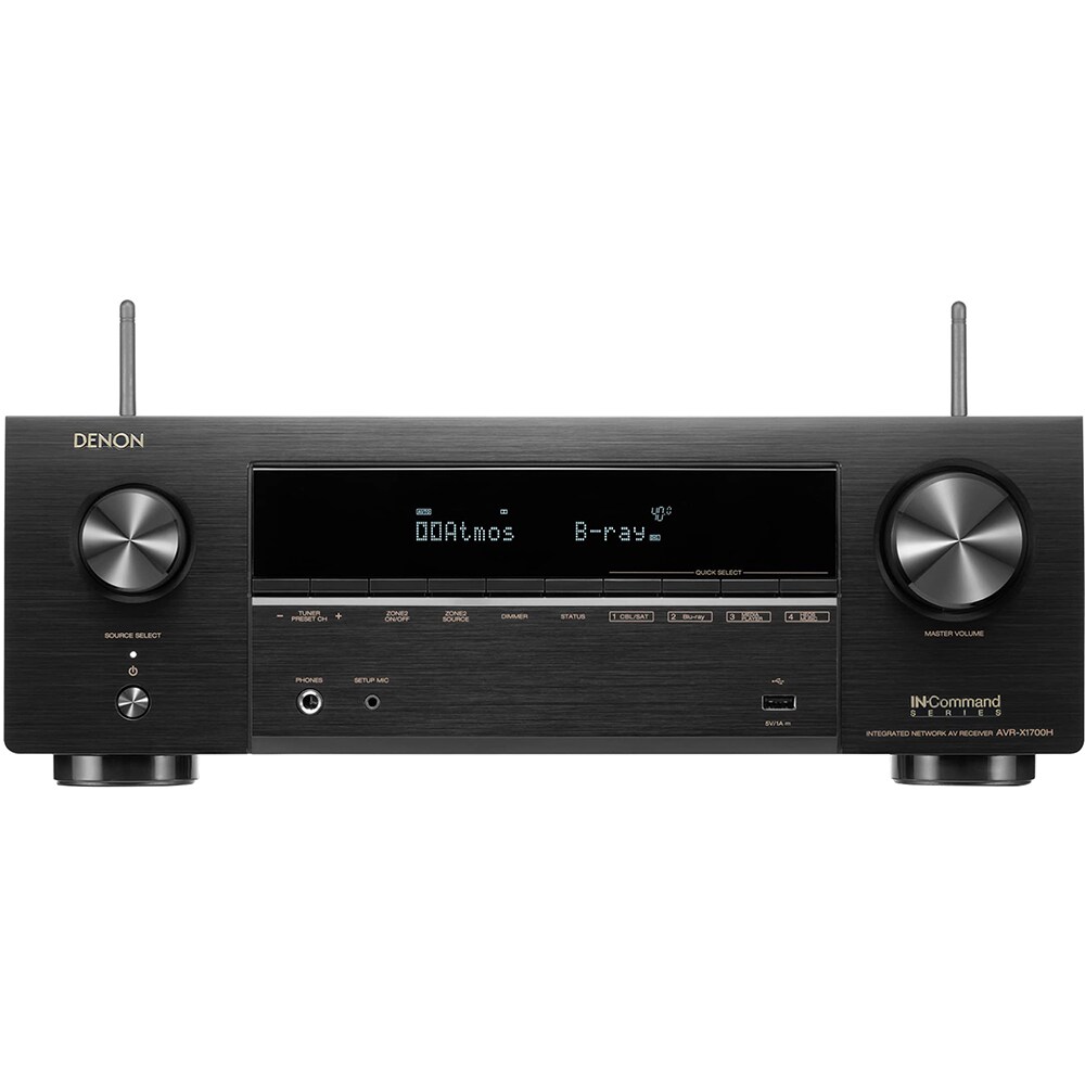 Receiver AV DENON AVR-X1700H, 145W, Bluetooth, Wi-Fi, Dolby Atmos, DTS:X, negru