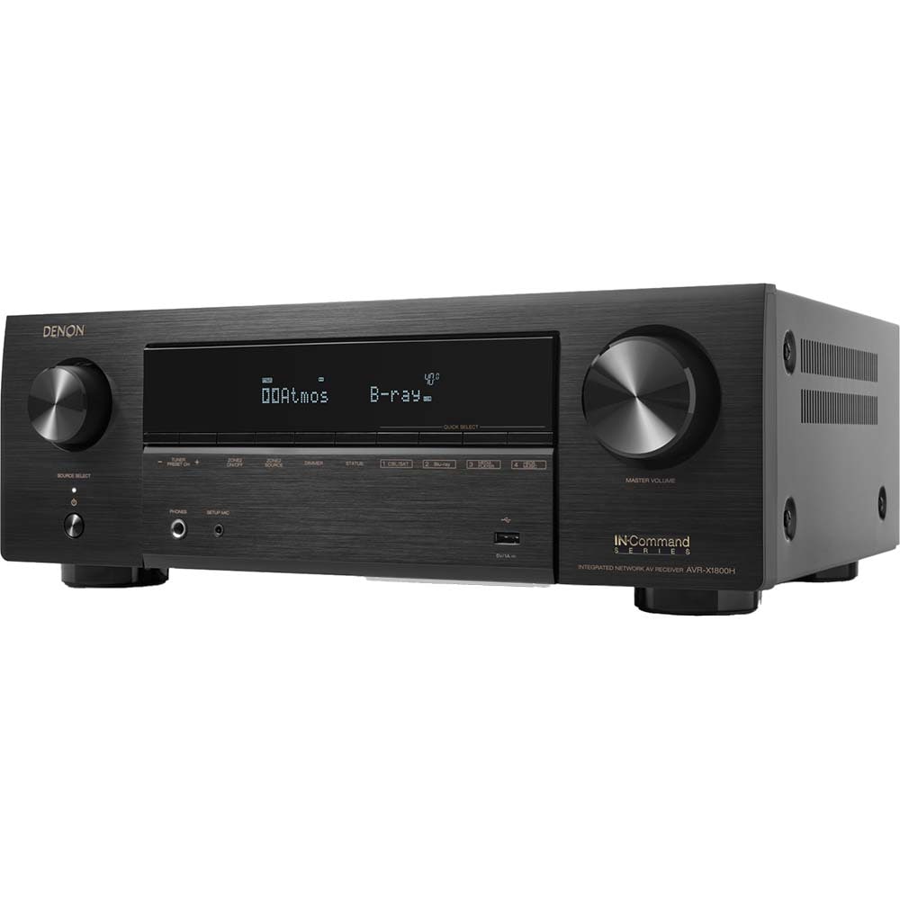 Receiver AV DENON AVR-X1800H, 80W, Bluetooth, Dolby Atmos, DTS:X, negru