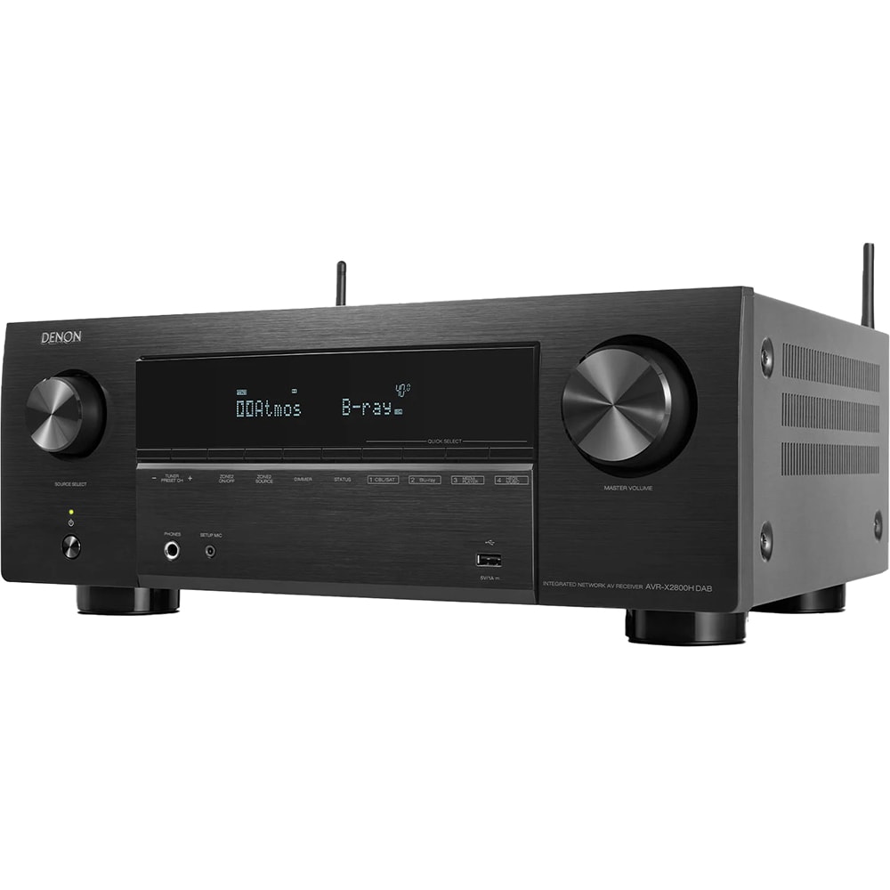 Receiver AV DENON AVR-X2800HDAB, 500W, Bluetooth, Wi-Fi, Ethernet, Dolby Atmos, DTS:X, negru