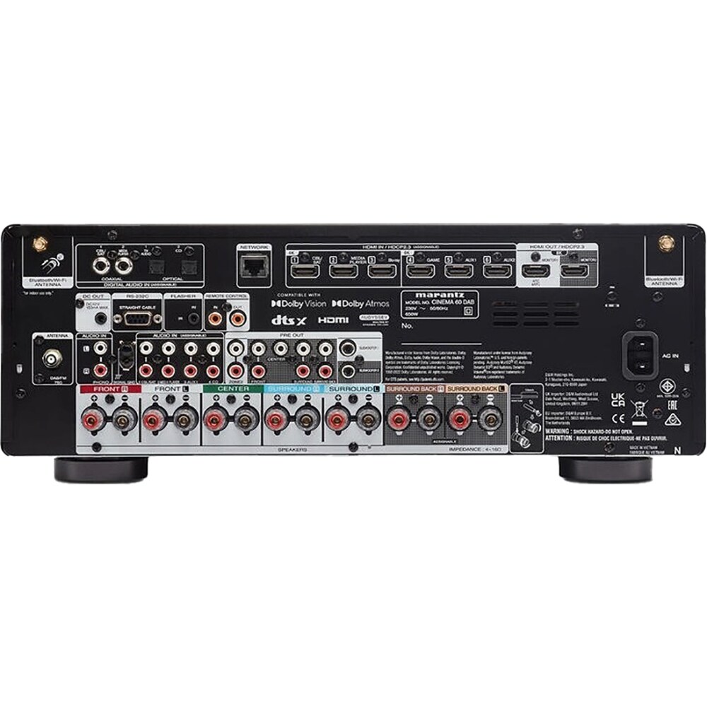 Receiver AV MARANTZ Surround Cinema 60 DAB, 100W, Bluetooth, Wi-Fi, Ethernet, Dolby Atmos, argintiu