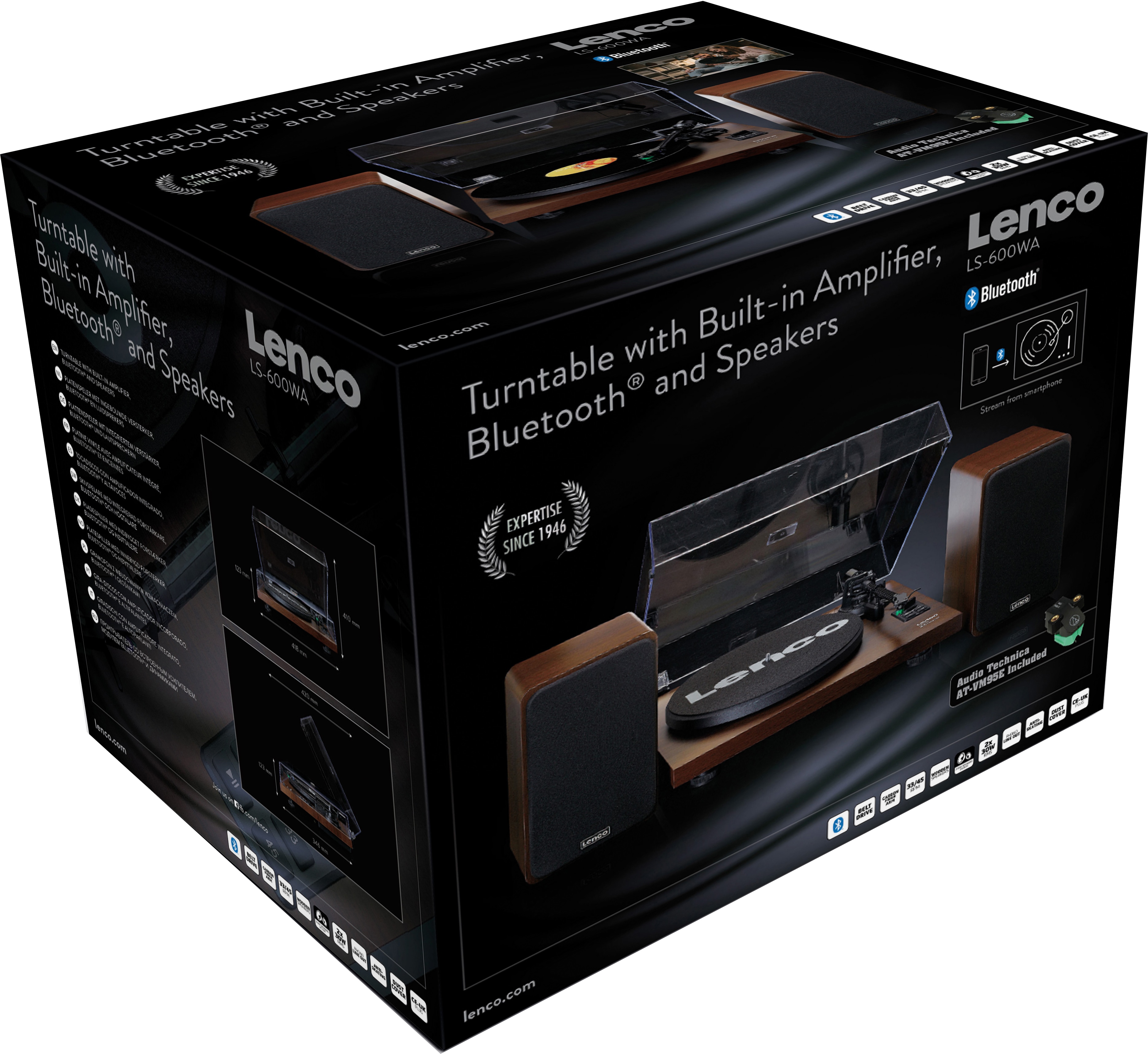 Pick-up LENCO LS-600, Bluetooth, boxe pasive, maro