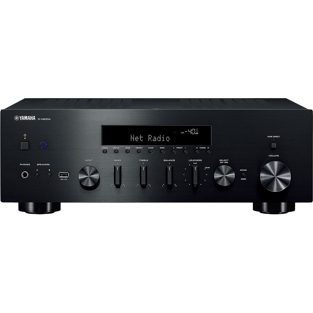Receiver AV YAMAHA R-N600A, 80W, Wi-Fi, Bluetooth, negru