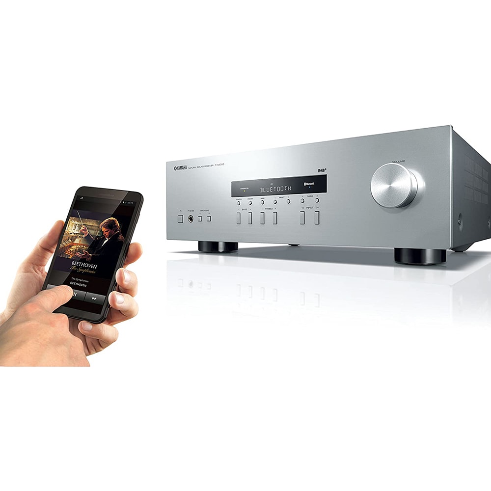 Receiver AV YAMAHA R-S202D, 200W, Bluetooth, argintiu