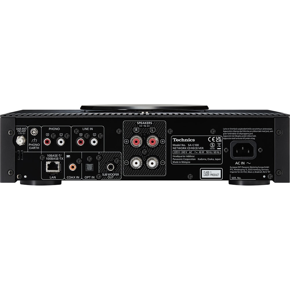 CD Player TECHNICS SA-C100EG-K, Digital, Wi-Fi, Bluetooth, Ethernet, negru