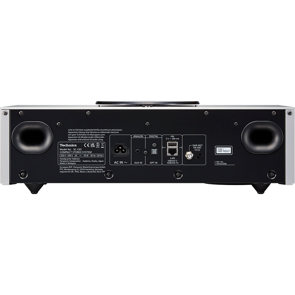 Sistem audio TECHNICS SC-C65EG-S Ottava, 100W, Bluetooth, USB, CD, Radio FM, argintiu