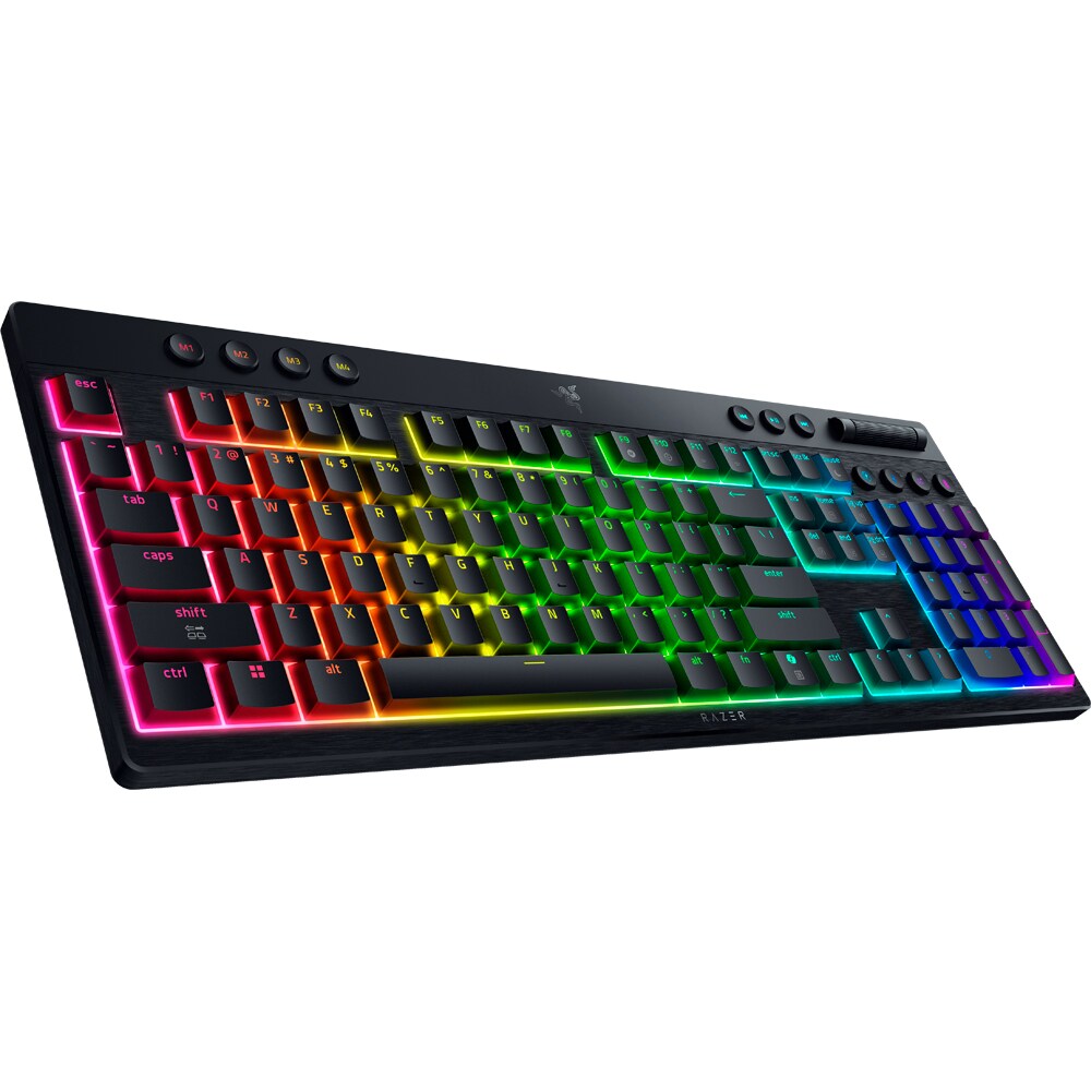 Tastatura Gaming Mecanica RAZER BlackWidow V4 Low-Profile Hyperspeed, Orange Switches, Bluetooth, USB, Layout US, negru