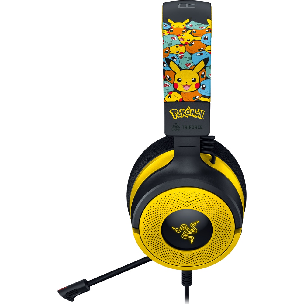 Casti Gaming RAZER Kraken V4 X Pokemon Kanto Starters Edition, 7.1 surround, USB, negru-galben