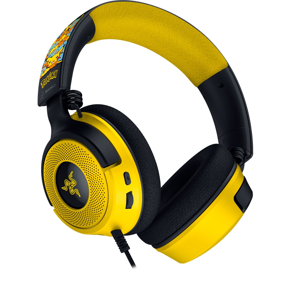 Casti Gaming RAZER Kraken V4 X Pokemon Kanto Starters Edition, 7.1 surround, USB, negru-galben