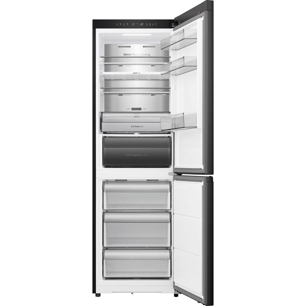 Combina frigorifica HISENSE RB3K330SAFC, Total No Frost, 330 l, H 185.6 cm, Clasa C, Wi-Fi, negru