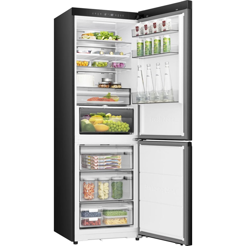 Combina frigorifica HISENSE RB3K330SAFC, Total No Frost, 330 l, H 185.6 cm, Clasa C, Wi-Fi, negru