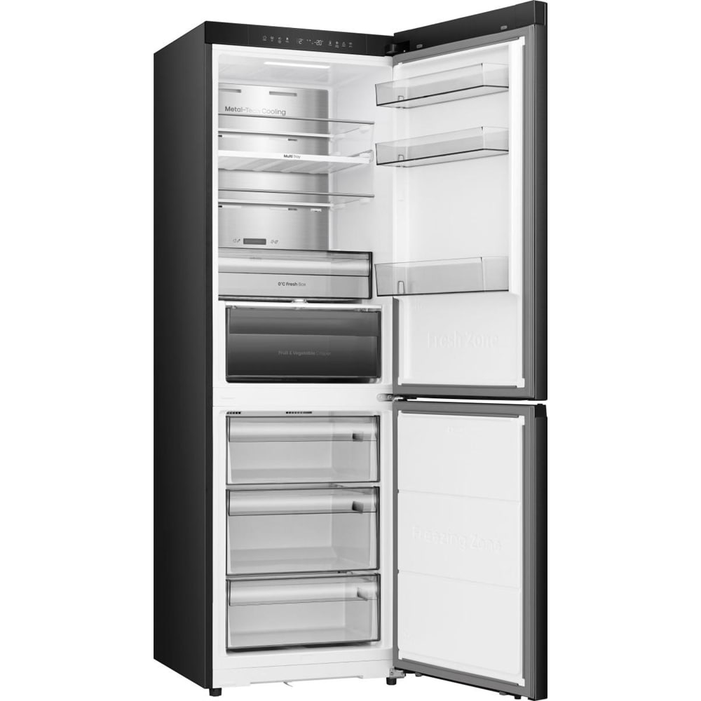 Combina frigorifica HISENSE RB3K330SAFC, Total No Frost, 330 l, H 185.6 cm, Clasa C, Wi-Fi, negru