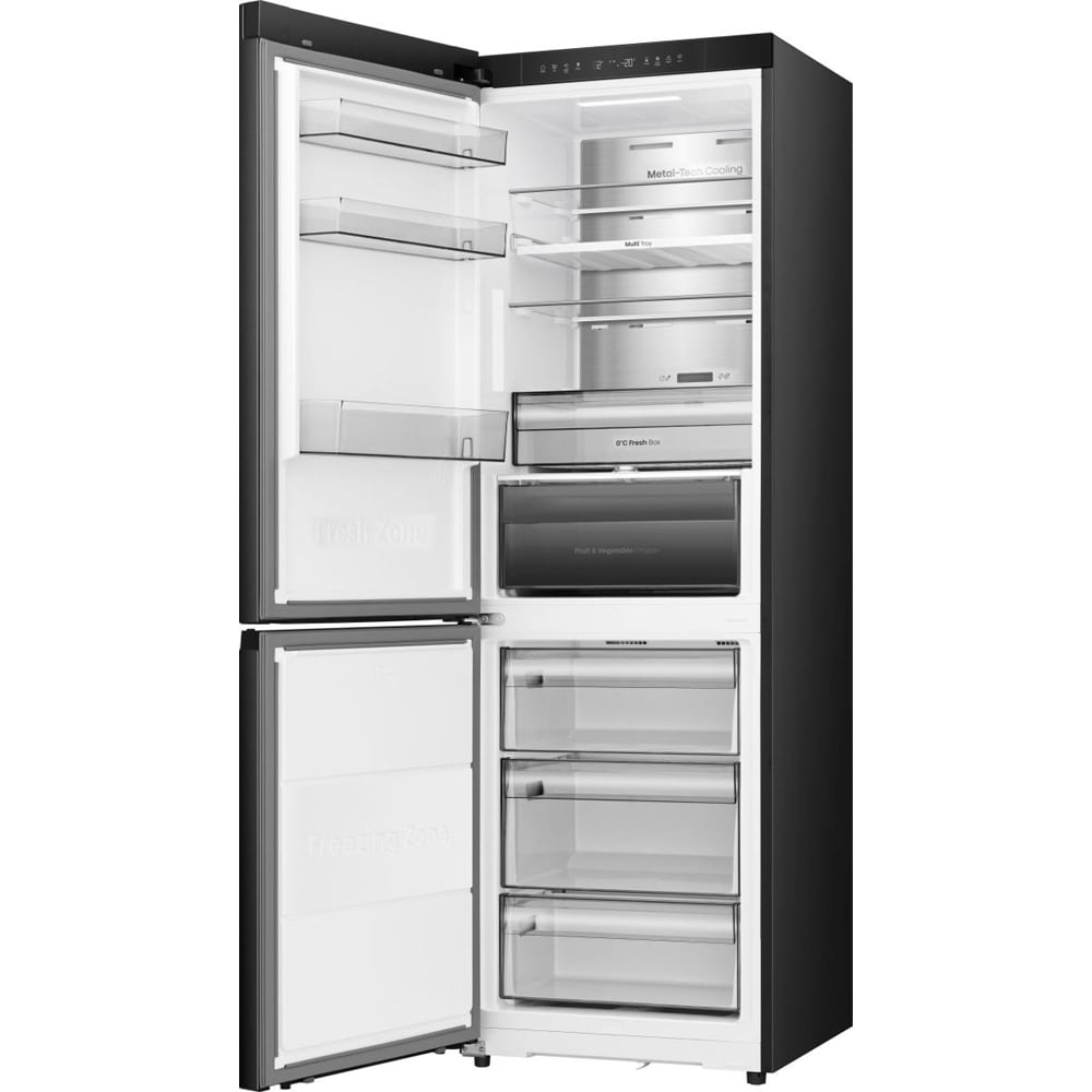 Combina frigorifica HISENSE RB3K330SAFC, Total No Frost, 330 l, H 185.6 cm, Clasa C, Wi-Fi, negru