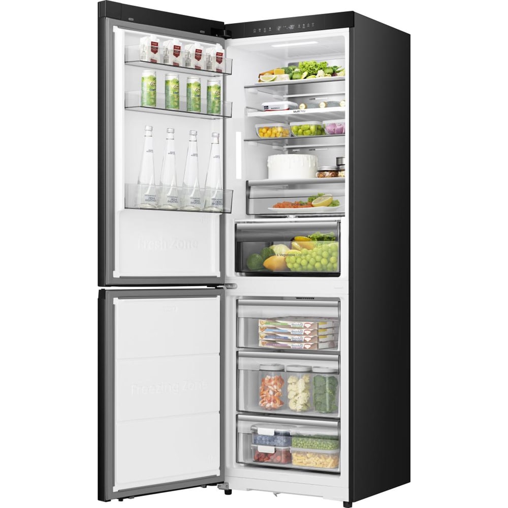Combina frigorifica HISENSE RB3K330SAFC, Total No Frost, 330 l, H 185.6 cm, Clasa C, Wi-Fi, negru