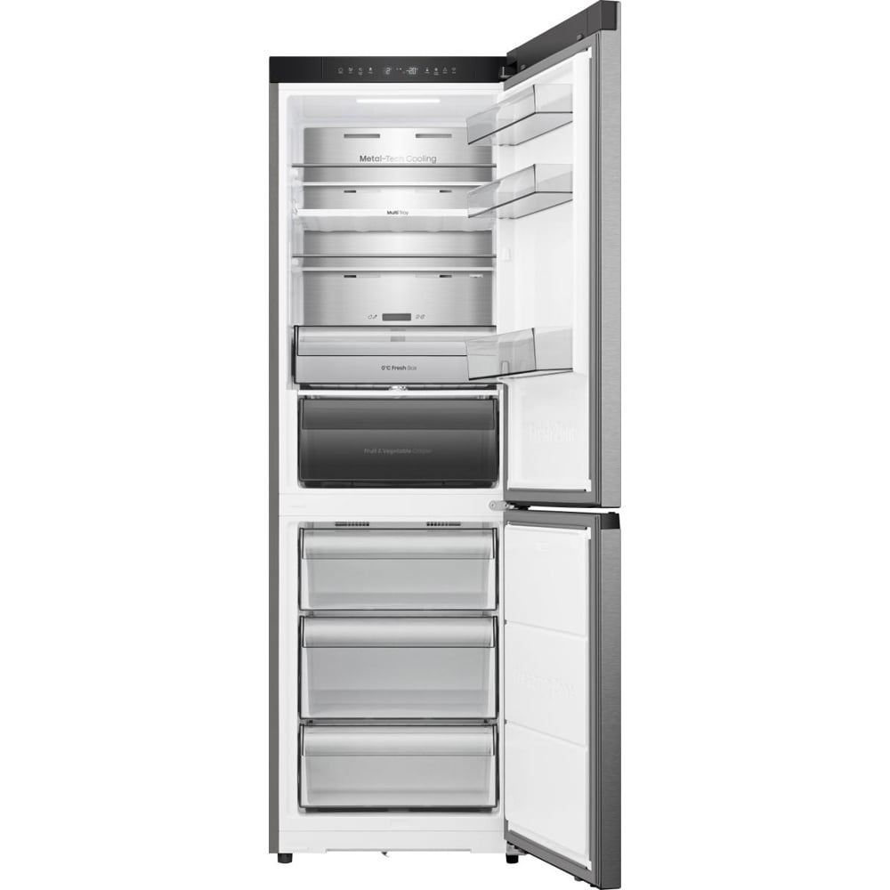 Combina frigorifica HISENSE RB3K330SAIC, Total No Frost, 330 l, H 185.6 cm, Clasa C, Wi-Fi, argintiu