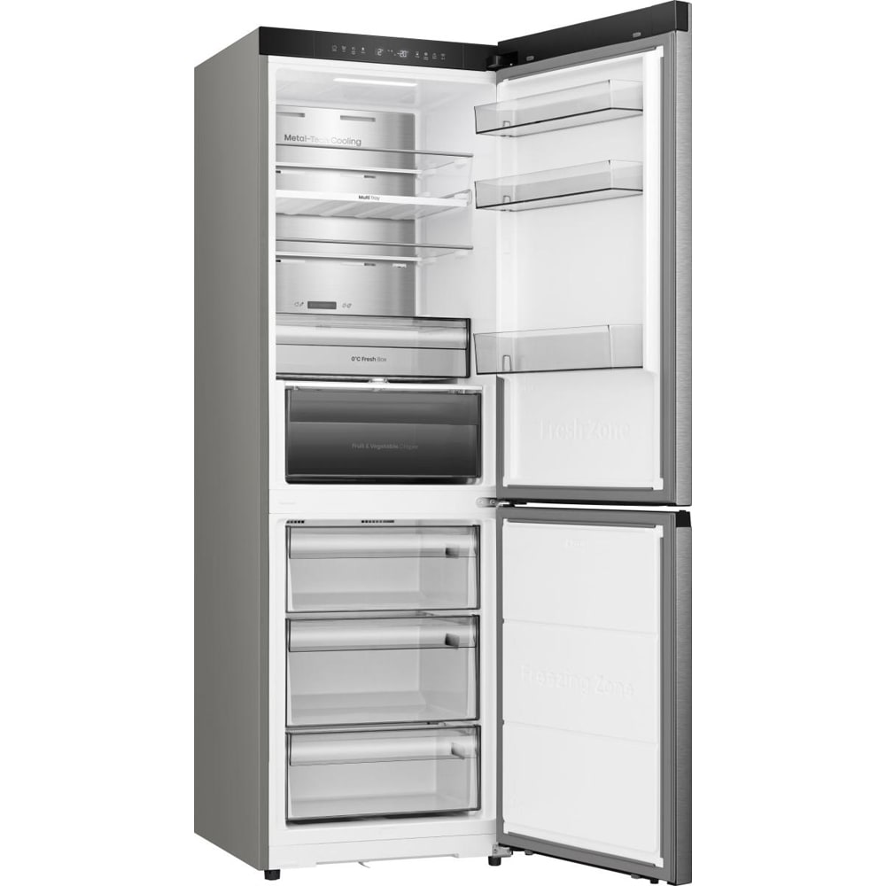 Combina frigorifica HISENSE RB3K330SAIC, Total No Frost, 330 l, H 185.6 cm, Clasa C, Wi-Fi, argintiu