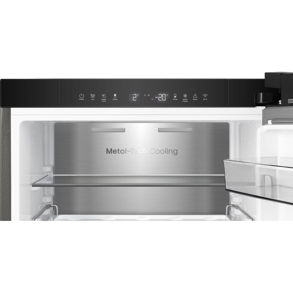 Combina frigorifica HISENSE RB3K330SAIC, Total No Frost, 330 l, H 185.6 cm, Clasa C, Wi-Fi, argintiu