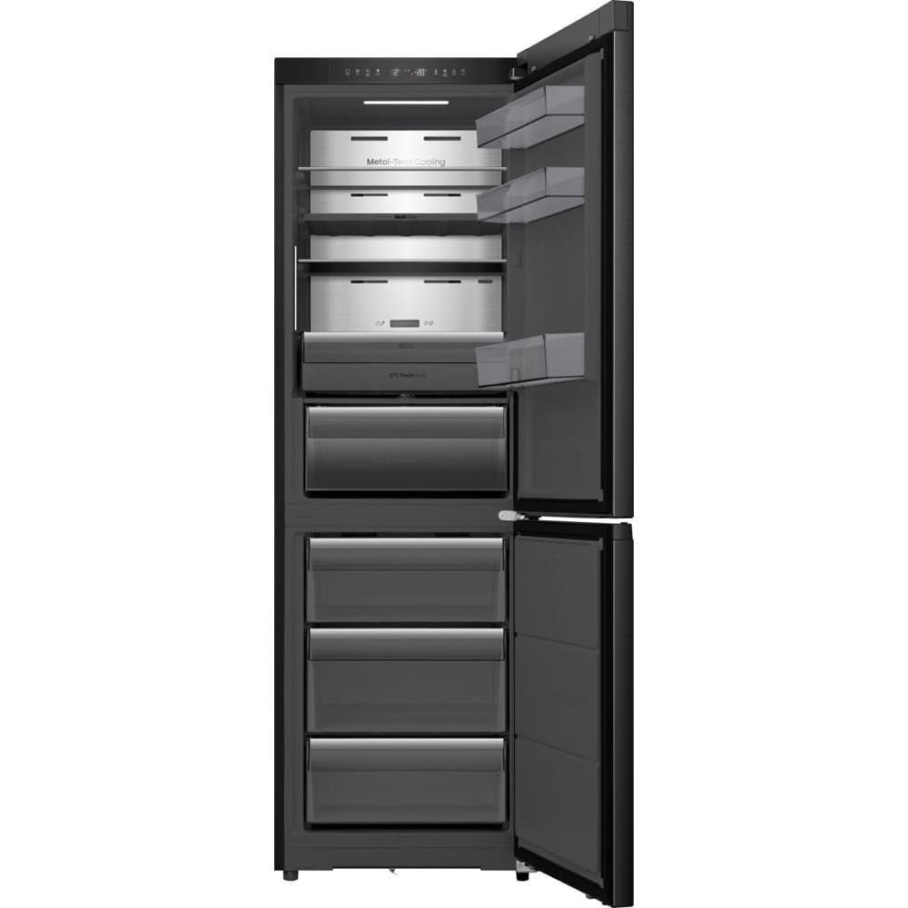 Combina frigorifica HISENSE RB5K330GSFC, Total No Frost, 330 l, H 185.6 cm, Clasa C, Wi-Fi, negru