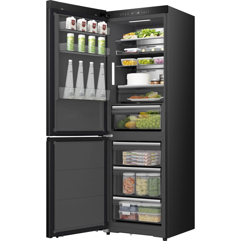 Combina frigorifica HISENSE RB5K330GSFC, Total No Frost, 330 l, H 185.6 cm, Clasa C, Wi-Fi, negru
