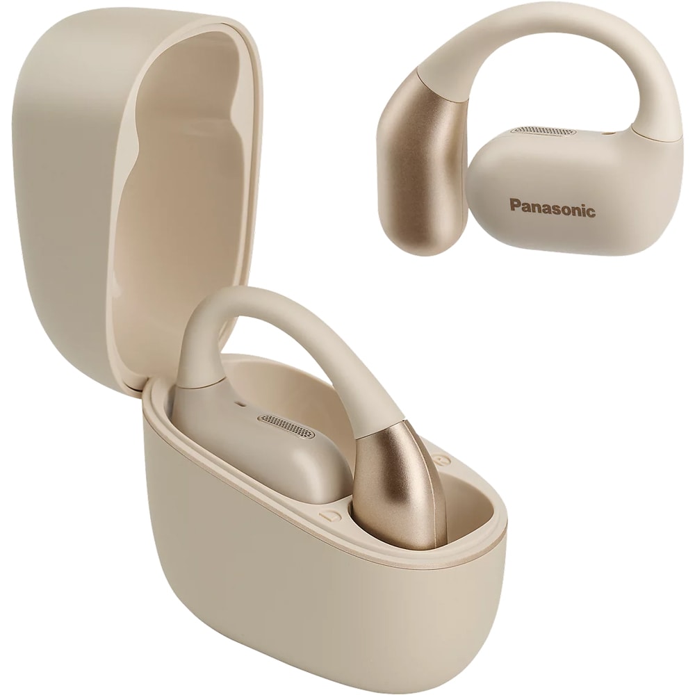 Casti PANASONIC RB-F10DE-C, True Wireless, Bluetooth, Open-ear, Microfon, bej