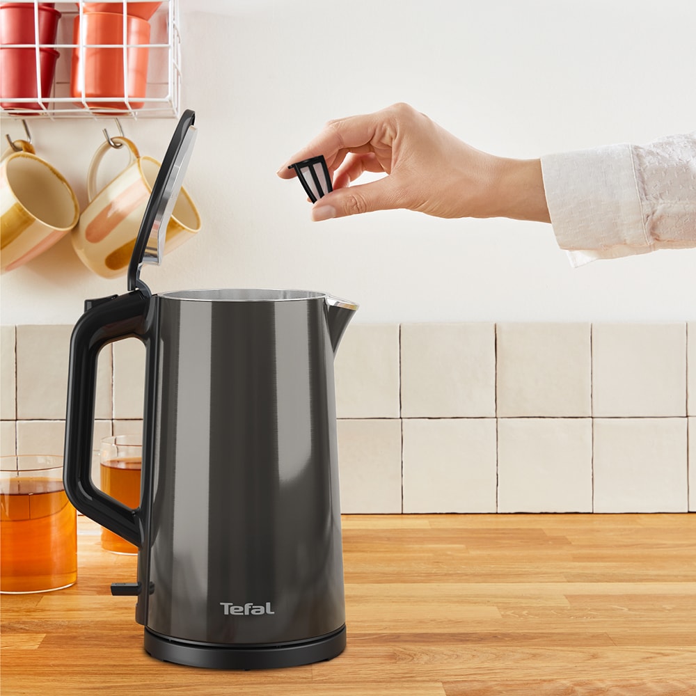 Fierbator apa TEFAL Seamless Fortune KI583E10, 1.7l, 2000W, negru