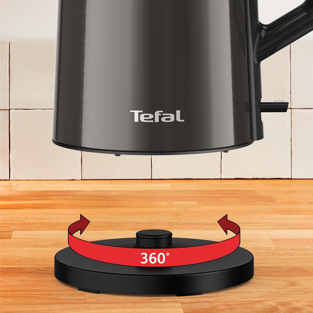 Fierbator apa TEFAL Seamless Fortune KI583E10, 1.7l, 2000W, negru