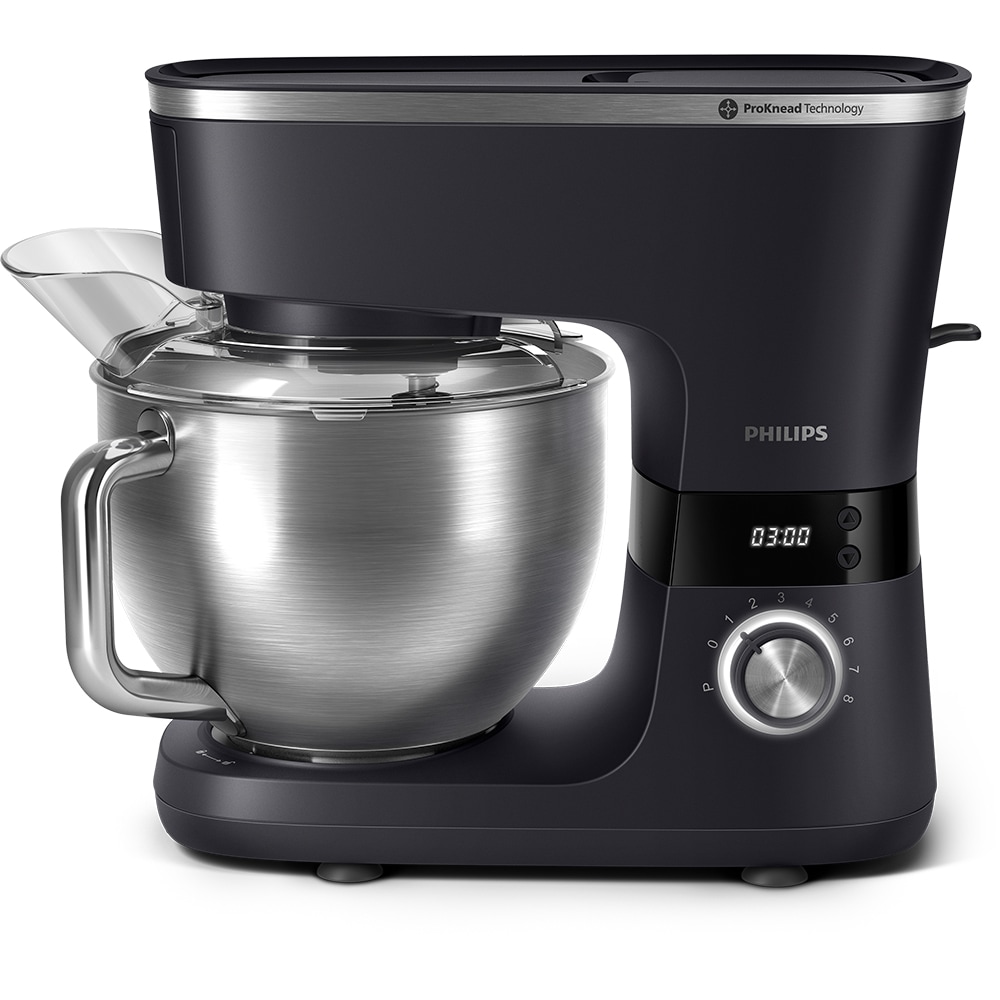 Robot de bucatarie PHILIPS Seria 7000 HR7962/21, vas 5.5l, blender 1.5l, 1000W, 8 trepte viteza, negru-argintiu