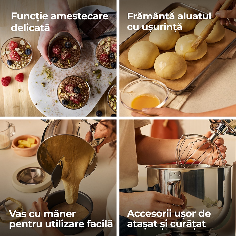 Robot de bucatarie KENWOOD kMiX KMX751AWH, vas 5l, 1000W, 6 trepte viteza, alb