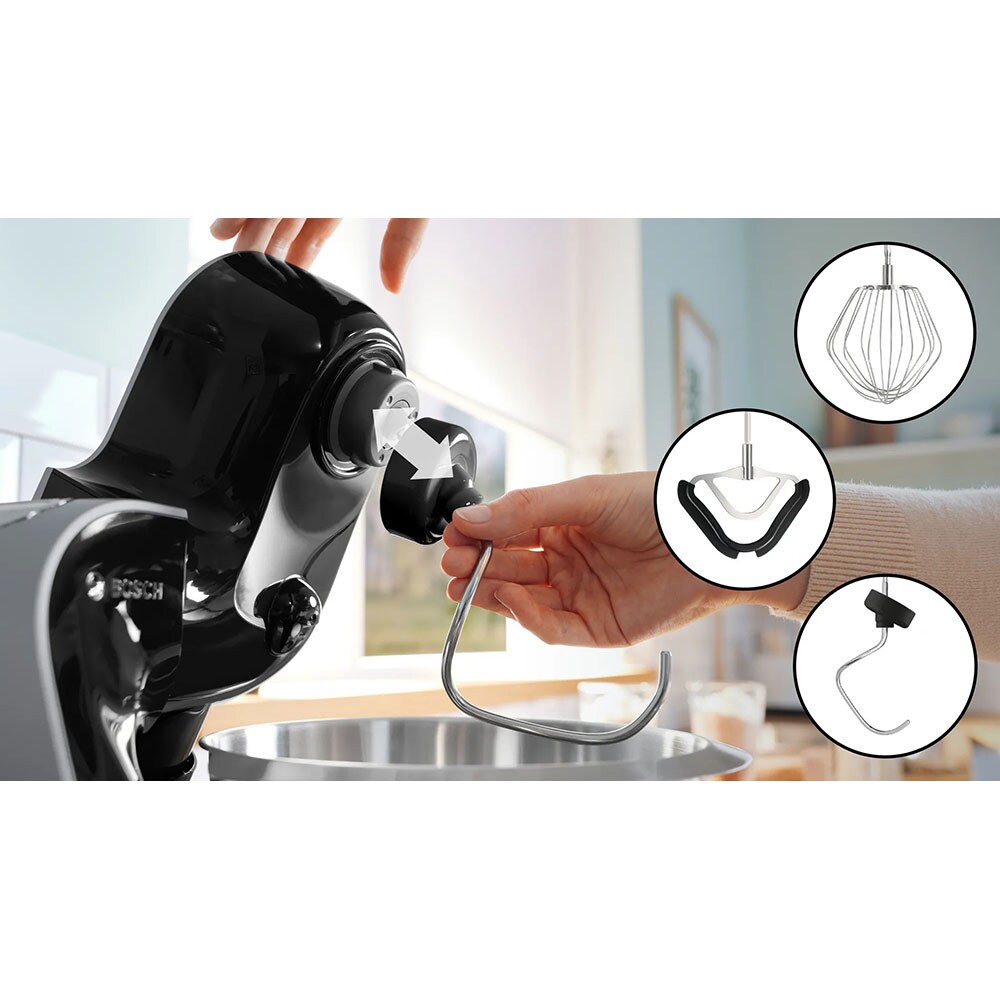 Robot de bucatarie BOSCH MUM5XC66, vas 3.9l, 100W, 7 trepte viteza, negru-argintiu