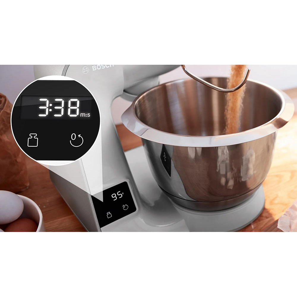 Robot de bucatarie BOSCH MUM5XL72, vas 3.9l, blender 1.25l, 1000W, 7 trepte viteza, alb-argintiu