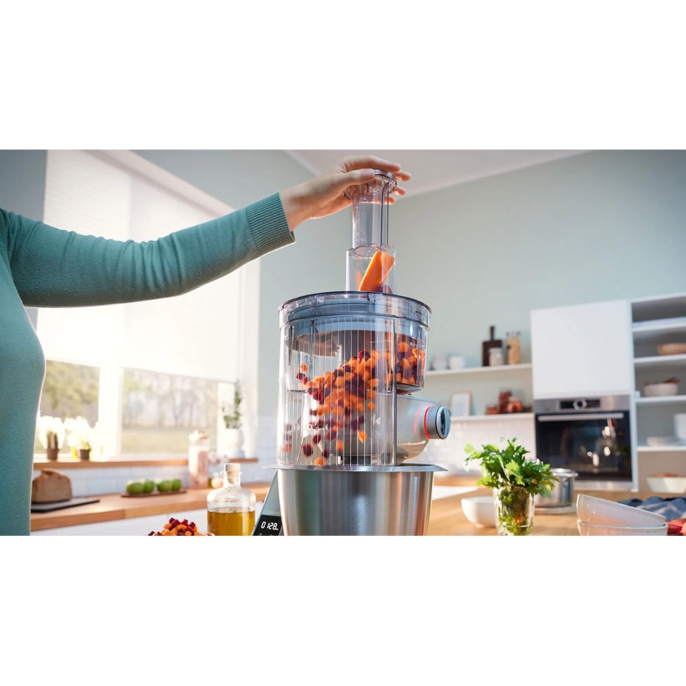 Robot de bucatarie BOSCH MUM5XL72, vas 3.9l, blender 1.25l, 1000W, 7 trepte viteza, alb-argintiu
