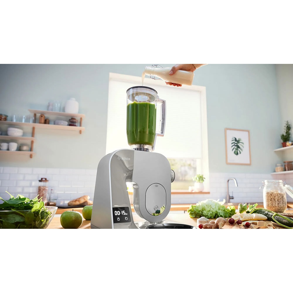 Robot de bucatarie BOSCH MUM5XL72, vas 3.9l, blender 1.25l, 1000W, 7 trepte viteza, alb-argintiu