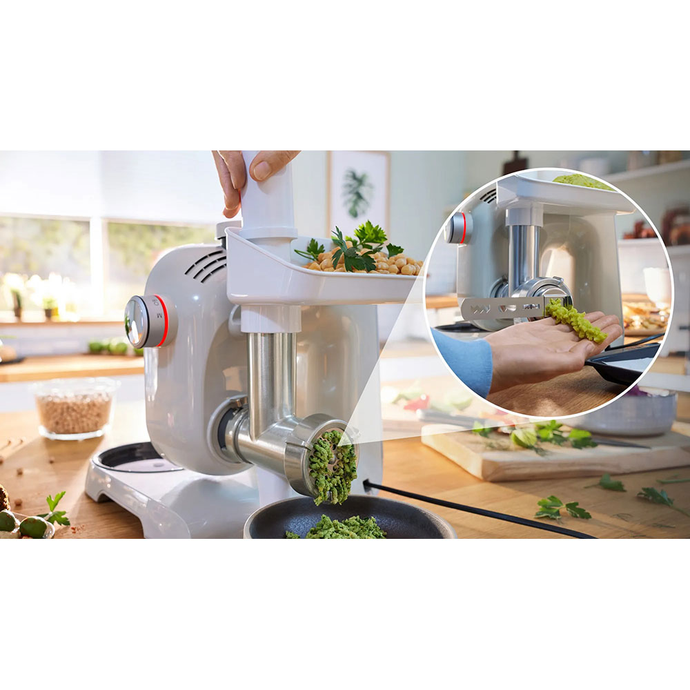 Robot de bucatarie BOSCH MUM5XL72, vas 3.9l, blender 1.25l, 1000W, 7 trepte viteza, alb-argintiu