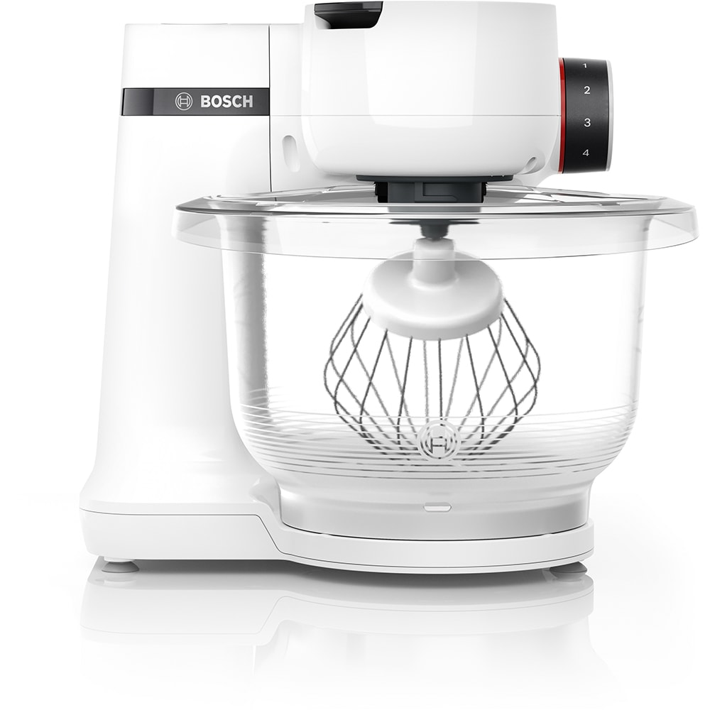 Robot de bucatarie BOSCH Mum Seria 2 MUMS2TW00, vas 3.8l, 700W, 4 trepte viteza, alb-negru