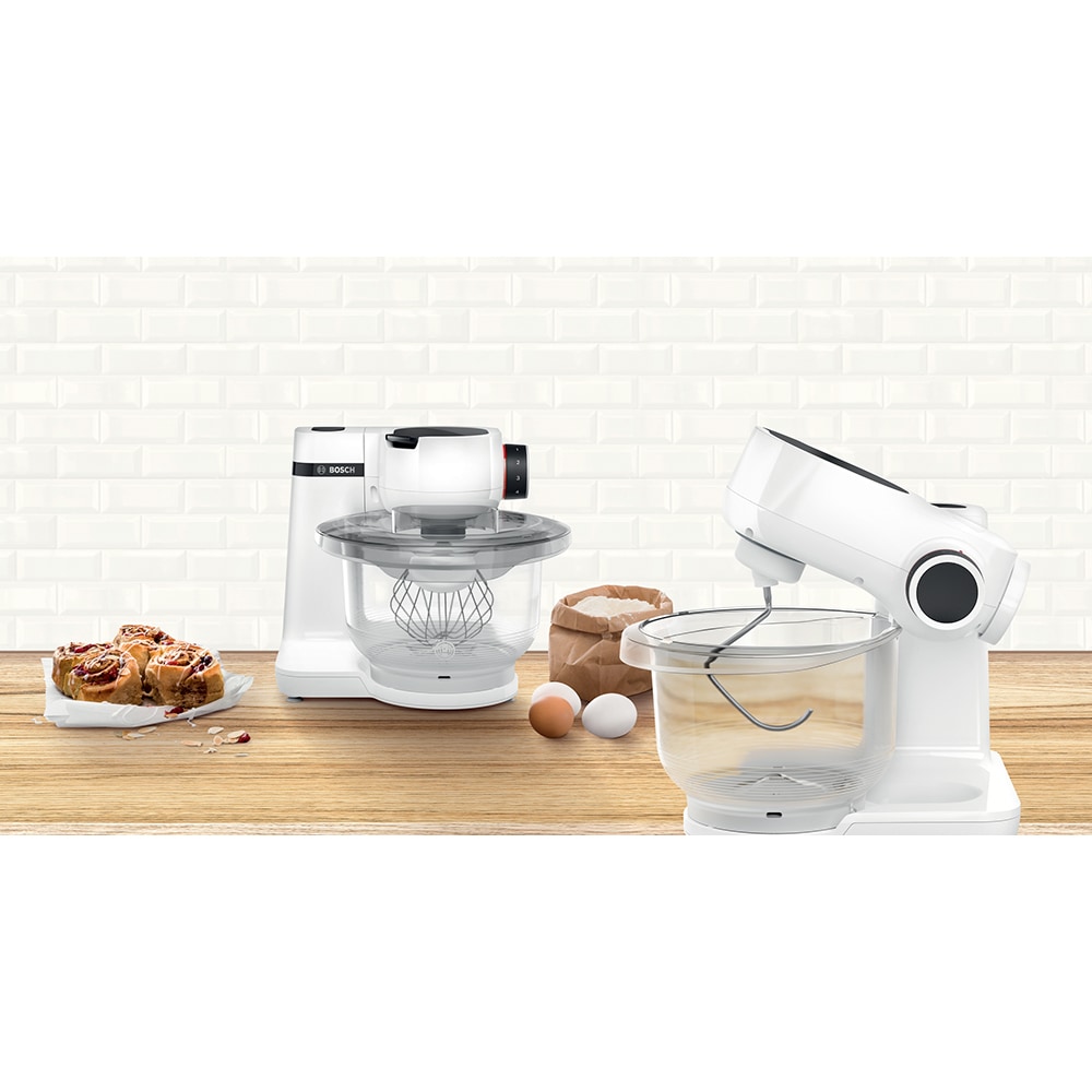 Robot de bucatarie BOSCH Mum Seria 2 MUMS2TW00, vas 3.8l, 700W, 4 trepte viteza, alb-negru