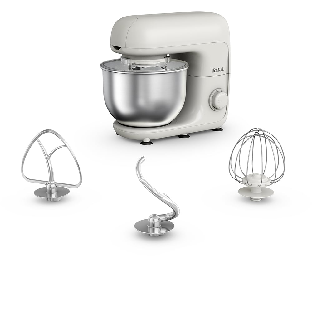Robot de bucatarie TEFAL Essential QB160138, vas 4.8l, 800W, 6 trepte viteza, alb-argintiu
