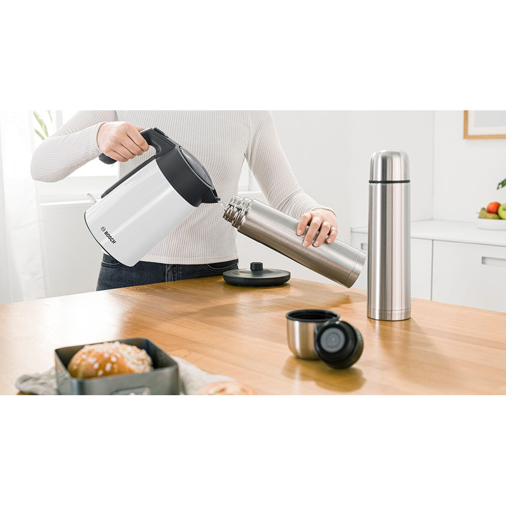 Fierbator apa BOSCH TWK7L461, 1.7l, 2400W, alb-negru