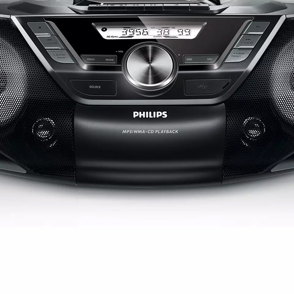 Microsistem audio PHILIPS AZ787/12, 12W, USB, CD, Radio FM, negru