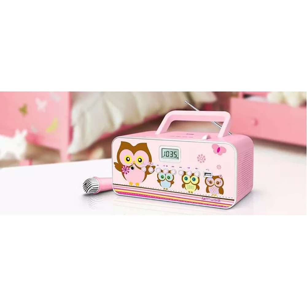 Radio CD portabil MUSE M-29 KP, FM, USB, roz