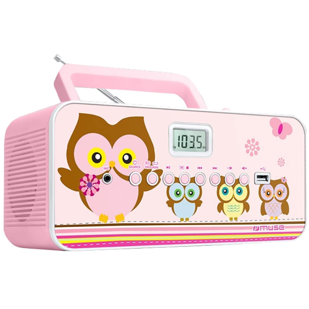 Radio CD portabil MUSE M-29 KP, FM, USB, roz