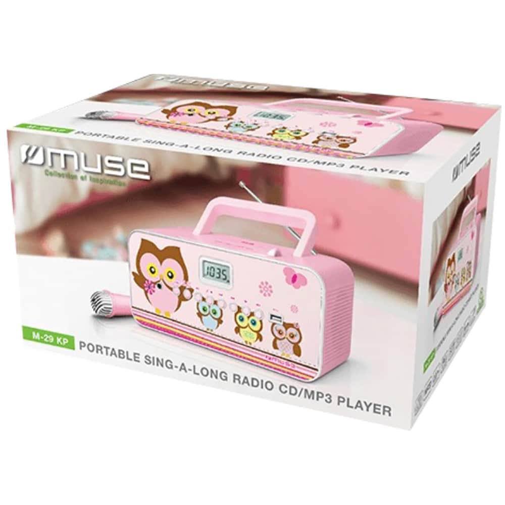 Radio CD portabil MUSE M-29 KP, FM, USB, roz