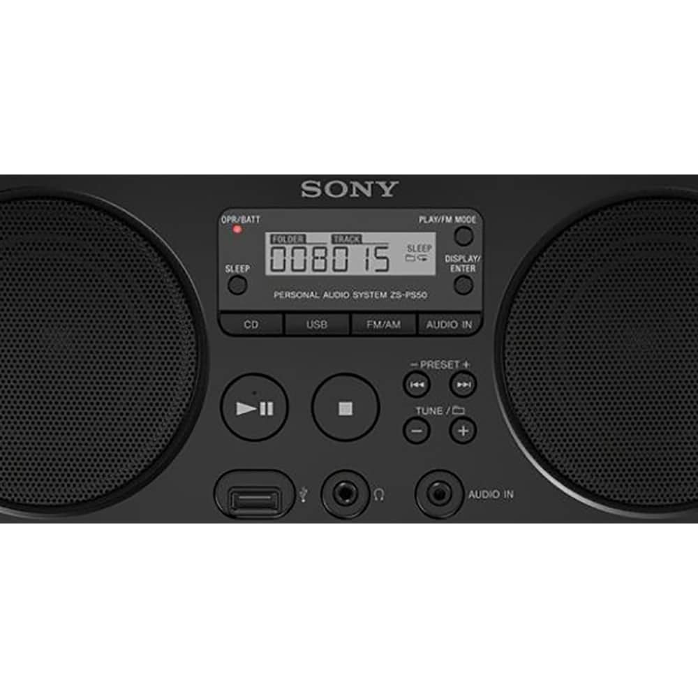 Radio CD portabil SONY ZS-PS50, FM, USB, negru
