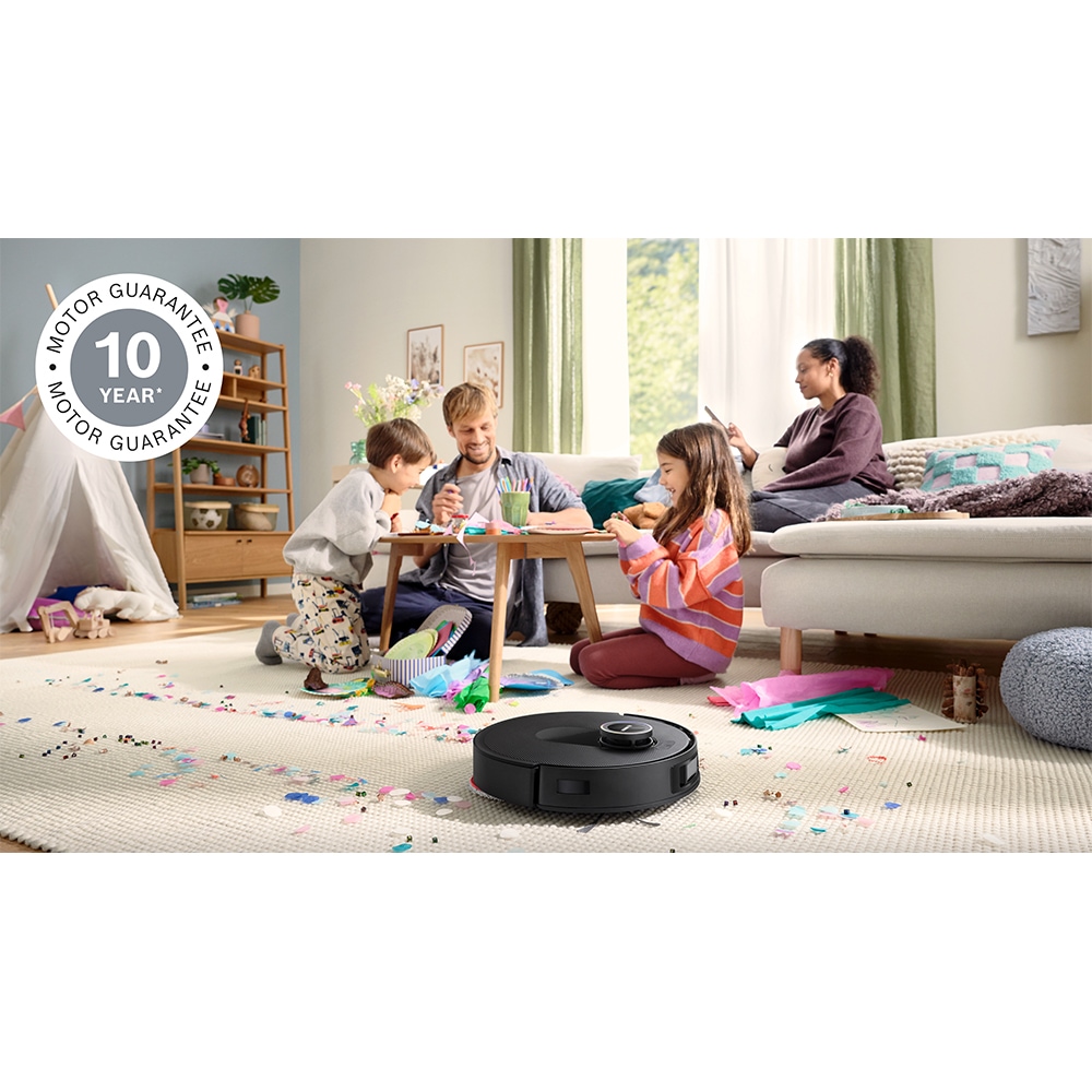 Aspirator robot BOSCH Spotless Max Cam BCRDW3BX, 0.27l, 14.4V, autonomie max 160 min, Wi-Fi, functie mop rotativ, negru