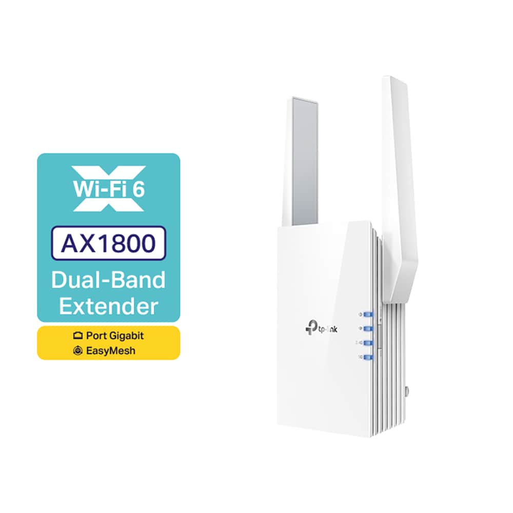 Wireless Range Extender TP-LINK RE605X AX1800, Dual Band 574 + 1201 Mbps, alb