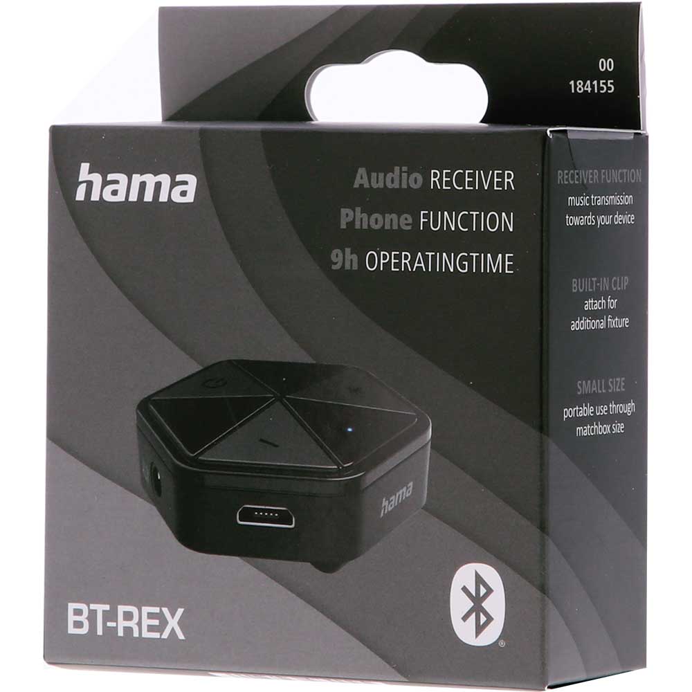 Receptor audio HAMA BT-Rex, Bluetooth, Jack 3.5mm, negru