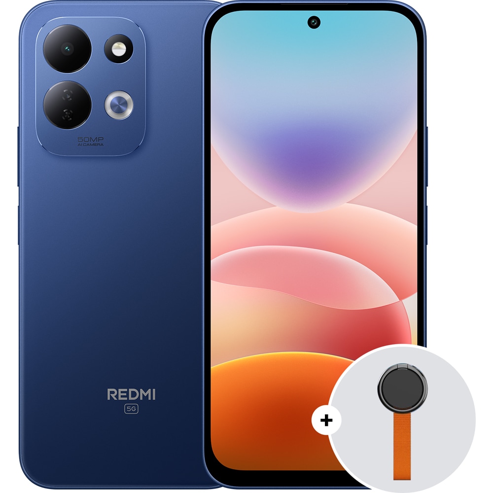 Telefon XIAOMI Redmi 17 5G, 256GB, 4GB RAM, Dual SIM, Blue + Woven Strap Ring Stand