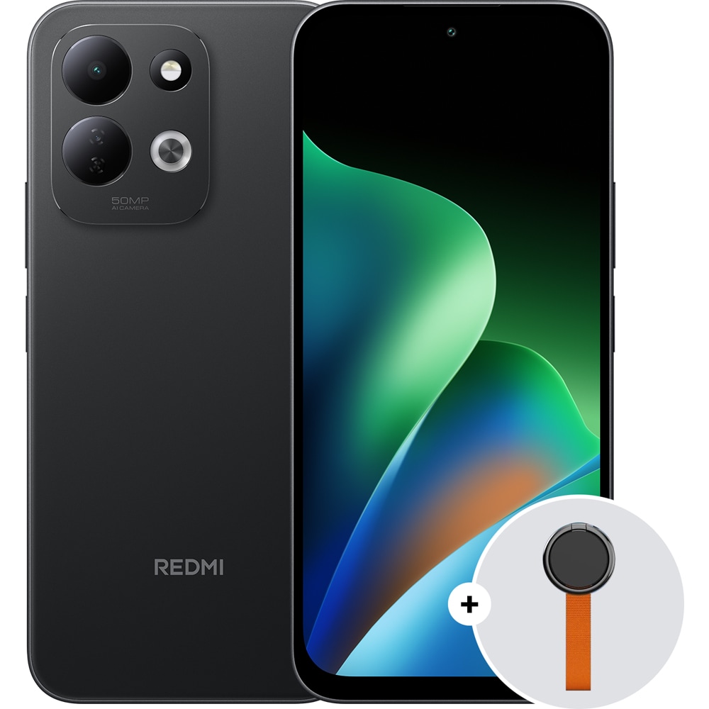 Telefon XIAOMI Redmi 17, 256GB, 4GB RAM, Dual SIM, Black + Woven Strap Ring Stand