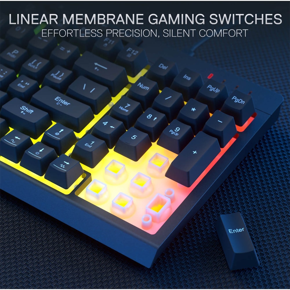 Kit Gaming tastatura si mouse REDRAGON S141, USB, Layout US, negru