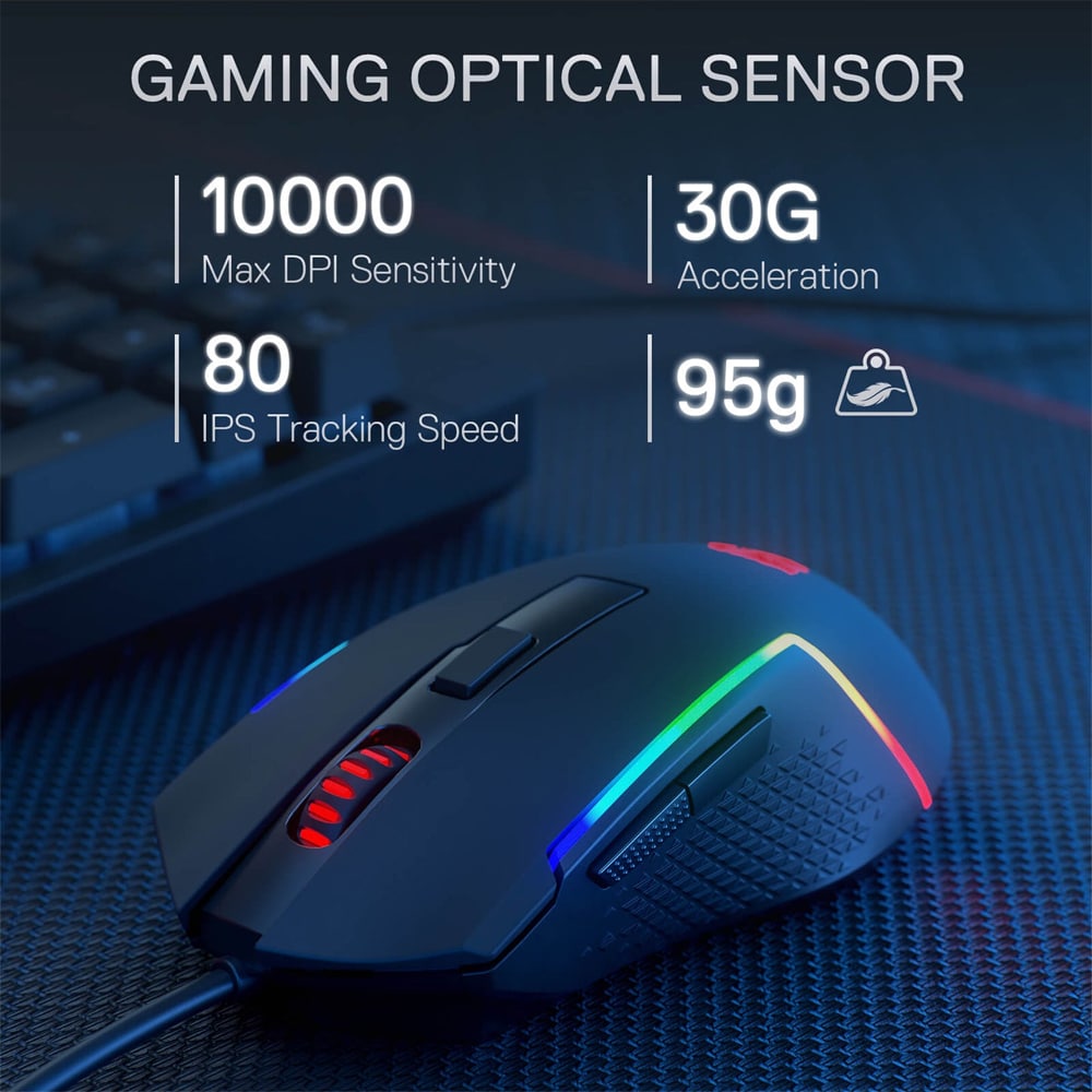 Kit Gaming tastatura si mouse REDRAGON S141, USB, Layout US, negru